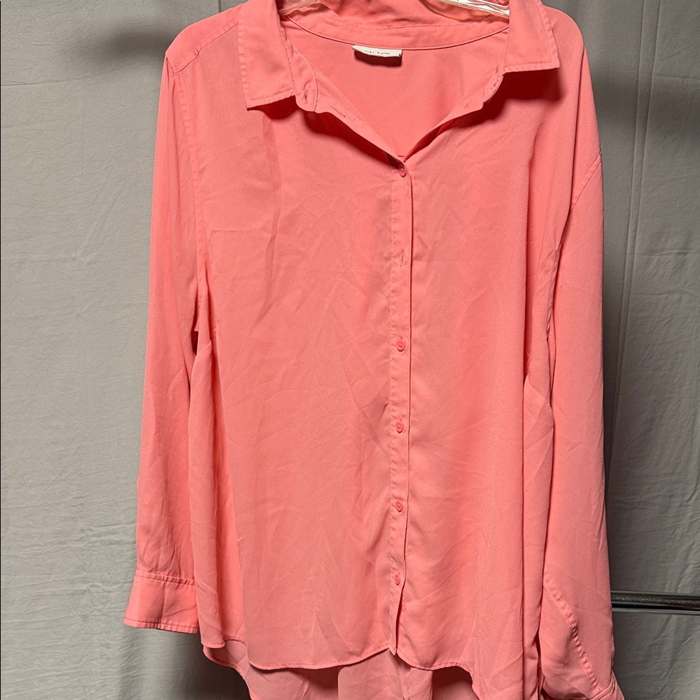 Chic Coral Button Down Shirt